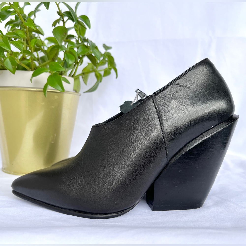 H&M | NWT Wedge Leather Ankle Boots